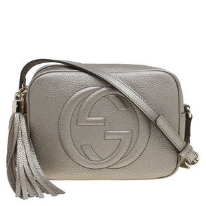 Gucci Soho Small Leather Metallic Disco Bag